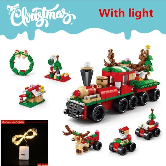 Christmas Holiday Train Building Block Set – 270 PCS Festive Brick Kit for Kids - Picture 1 of 2